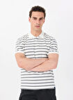 Jeep Çizgili Beyaz Erkek Polo T-Shirt J5SM-TST7383