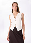 Fabrika Beyaz Kadın Yelek F5SL-YLK0028