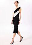 Siyah Kadın V Blok Elbise FC5SL-ELB0008
