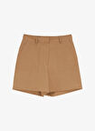 Fabrika Standart Bel Relaxed Bej Kadın Şort F5SL-SHT0154