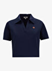 Lacivert Kadın Polo Yaka Relaxed Polo T-Shirt J5SL-TST7044