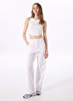 Jeep Normal Bel Bol Kesim Beyaz Kadın Pantolon J5SL-PNT7871