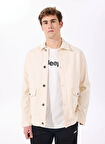 Ekru Erkek Relaxed Denim Ceket J5SM-CKT7222