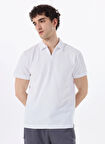 Discovery Expedition D5SM-TST3807 Beyaz Relaxed Düz Erkek Polo T-Shirt