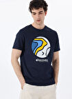 Discovery Expedition D5SM-TST3876 Lacivert Bisiklet Yaka Relaxed Baskılı Erkek T-Shirt