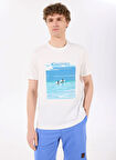 Discovery Expedition D5SM-TST3799 Beyaz Bisiklet Yaka Relaxed Baskılı Erkek T-Shirt