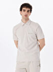 Discovery Expedition D5SM-TST3713 Taş Relaxed Düz Erkek Polo T-Shirt