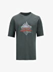 Discovery Expedition D5SM-TST3842 Yeşil Bisiklet Yaka Relaxed Baskılı Erkek T-Shirt