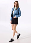 Mustang Standart Bel Normal Siyah Kadın Denim Şort JODIE - 1110
