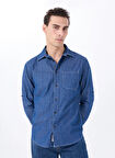 Mustang Relaxed Lacivert Erkek Denim Gömlek M5SM-GML1045