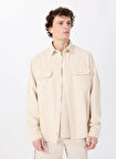 Mustang Relaxed Bej Düz Erkek Gömlek M5SM-GML1080