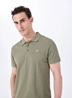 Mustang Baskılı Haki Erkek Polo T-Shirt M5SM-TST1335