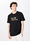 Mustang Bisiklet Yaka Baskılı Siyah Erkek T-Shirt M5SM-TST1302