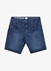 Lacivert Erkek Regular Fit Yıkamalı Denim Şort CHICAGO - 1821