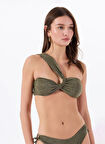 Yeşil Kadın Tek Omuz Bikini Üst ZETA