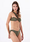 Yeşil Kadın Dokulu Klasik Bikini Alt ZETAS
