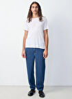 Beyaz Erkek Standart T-Shirt MDEC1E25BLANC