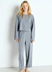 Gri Kadın Düz Eşofman Altı OFY05AE25_TORNADE CHIN