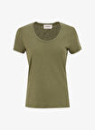Haki Kadın Oversize T-Shirt JAC48VE25_VINTAGE KHAK