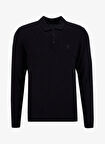 Fabrika Polo Yaka Basic Düz Siyah Erkek Kazak F5WM-KZK 2553