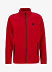 Discovery Expedition D5WM-SWT3301 Kırmızı Dik Yaka Basic Düz Erkek Polar Sweatshırt