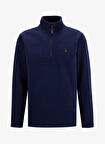 Discovery Expedition D5WM-SWT3300 Lacivert Fermuarlı Yaka Basic Düz Erkek Polar Sweatshırt