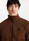 Discovery Expedition D5WM-SWT3301 Kahve Dik Yaka Basic Düz Erkek Polar Sweatshırt