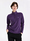 Discovery Expedition D5WL-SWT3302 Mor Fermuarlı Yaka Basic Düz Kadın Polar Sweatshırt