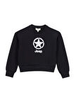 Jeep Baskılı Kız Çocuk Siyah Sweatshırt J5WG-SWT7554