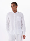 Mr. Mood Standart Düğmeli Yaka Beyaz Erkek Gömlek MR MADRID