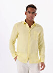 Mr. Mood Standart Düğmeli Yaka Sarı Erkek Gömlek MR MADRID