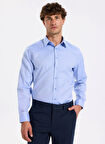 Fabrika Slim Fit Sumos Yaka Armürlü Mavi Erkek Gömlek F5WM-GML 2580