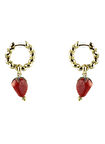 Ponponiere Kırmızı - Altın Küpe Lola Strawberry Earrings