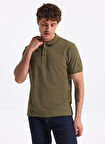 People By Fabrika Düz Haki Erkek Polo T-Shirt PBF5WM-TST 5022