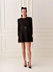Selyns Bisiklet Yaka Siyah Kısa Kadın Elbise Alessia Elbise