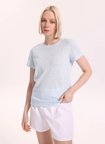 Fabrika Bisiklet Yaka Düz Mavi Kadın T-Shirt F6SL-TST0355