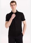 Fabrika Flamlı Siyah Erkek Polo T-Shirt F6SM-TST 2901