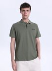 Mustang Düz Koyu Haki Erkek Polo T-Shirt M6SM-TST1579