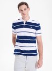 Mustang Lacivert - Beyaz Erkek Relaxed Çizgili Polo T-Shirt M6SM-TST1602
