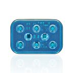 Sanel 24V Universal Kare 6 Led Dış Makan Uyumlu Mavi SBD24B6