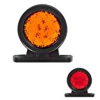 Mini Düz Lamba Petekli Cam 18 Led'Li 70Mm 12V-24V Sarı - Kırmızı - FR0142-YR