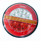 Led Yuvarlak 4 Fonksiyonlu Stop-Sinyal-Park Lambası 10-30V E9 Belgeli Sol