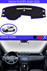 Dacia Duster 2018-2020 İçin Uygun Torpido Koruma Halısı Siyah Kenar Renk Mavi