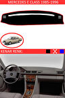 Mercedes E Class 1985-1995 İçin Uygun Torpido Koruma Halısı Siyah Kenar Renk Kırmızı