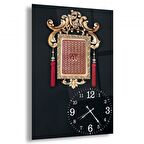 Saatli Allah İsimleri Cam Tablo