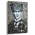 Saatli Atatürk Cam Tablo