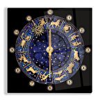 Burçlar Cam Saat - 40 cm