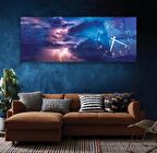 Saatli Asil Bulutlar Cam Tablo