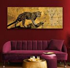 Saatli Leopar Cam Tablo