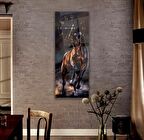 Saatli Kahverengi At Cam Tablo